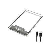 (transparent) Clear outer Hard Drive Enclosure 2.5inch to USB 3.0 with UASP Easy Accesses Storage for Efficient Data Transfer gray
