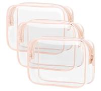 Transparent Cosmetic Bag Waterproof Size Bag, Men's and Women's Applicable, Can Carry Airport Airline Bags(Pink)