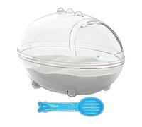 Transparent Design Hamster Sand Bath Box, Sturdy Hamster Bathroom, Small Animal Sand Bath, Decorative Hamster Toilet Sandpit 13.5x9.7x8.4cm for Pet, Home, Indoor, Transparent Color