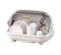 Transparent Dish Rack, Dust Prevention Container, Kitchen Fixture with Sturdy Panel, Counter Utility with Refined Texture, 14.57×10.63×9.84in Storage Category, Multi-Purpose Organizer for Bowls Cups P