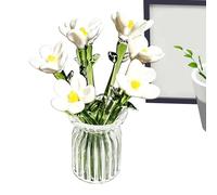 Transparent Floral Container, Artistic Desk Decor, Elegant Glass Ornament, Mini Vase for Home Living Room Bathroom Farmhouse Birthday Mothers Day Wedding Party Holiday Event Display Accent