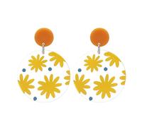 Transparent Flower Resin Exaggerated Korean Geometric European and American Earrings