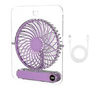 Transparent Folding Fan, Portable Cooling Device, Quiet Five Speed Cooling with Battery, Modern Clear Desk Fan, Compact Personal Blower for Details, Lightweight Summer Accessory for Outdoor Travel