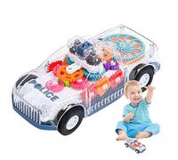 Transparent Gear Car, Electric Toy Vehicle, Bump and Go Car, Kids Toy Vehicle, Light Up Car Moving Gears, Transparent Electric Toy Vehicle with Flashing Lights and Music for Kids