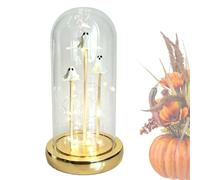 Transparent Ghost in Glass Cloche Light Stable Reusable Cute Table Ornament