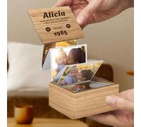 Transparent Gift Caja Álbum de Fotos Acordeón con Fecha un Lugar Mejor. Regalos para Familiares, Amigos y Pareja. Cajas Sorpresa Personalizadas. Regalos Originales para Mujer y Hombre en Cumpleaños