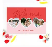 Transparent Gift Caja de Chuches Personalizada con Fotos Corazones. Regalo Día de la Madre. Caja de Dulces para Regalar. Regalos Personalizados para Mamás. Regalos para Madres en Cumpleaños, Navidad