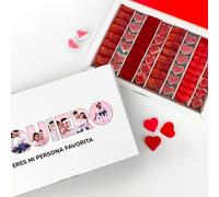 Transparent Gift Caja de Dulces Personalizada con Fotos Te Quiero. Caja de Bombones para Regalar. Caja de Chuches Cumpleaños. Regalos Originales para Parejas. Regalos Personalizados para San Valentín