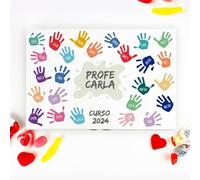 Transparent Gift Caja de Dulces Personalizada con Nombres y Texto Manos de Colores Grande. Regalos Originales para Profesores. Caja para Chuches y Bombones. Regalos para Mujer y Hombre. Fin de Curso
