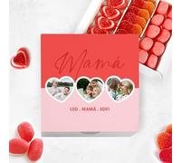 Transparent Gift Caja de Dulces Personalizada Corazones con Fotos. Regalo Día de la Madre. Caja de Dulces para Regalar. Regalos Personalizados. Regalos para Madres Originales