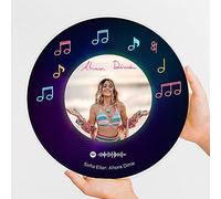 Transparent Gift Disco de Vinilo Spotify Personalizado con Foto y Texto Textura. Regalos Personalizados Familia, Amigos, Pareja. Regalo Original Cumpleaños y Aniversario. Cuadros de Vinilo Decorativos