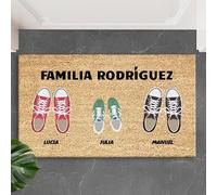 Transparent Gift Felpudo Zapatillas con Nombres y Texto Personalizado. Alfombra Entrada Casa. Felpudos Personalizados. Decoración. Regalos Originales para Familia. Fibra de Coco, Base Antideslizante