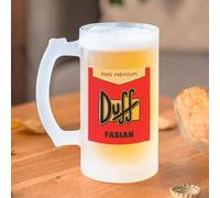 Transparent Gift Jarra de Cerveza Personalizada Día del Padre Duff Nombre. Jarra Cerveza Personalizada Papá. Regalos Originales para Hombre. Regalos para Padres. Regalo Cumpleaños. Regalos Hombre