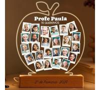 Transparent Gift Lámpara Manzanas Personalizada para Profesores. Lámpara Decorativa Escolar con Nombres de Alumnos. Regalo Original Fin de Curso. Regalos Personalizados para Profesores.