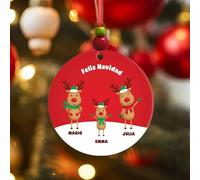 Transparent Gift Pack de Adornos Personalizados para el Árbol de Navidad con Nombres Renos. Bolas de Navidad para Personalizar. Decoración de Navidad. Bolas Navidad Personalizadas. Adornos Colgantes