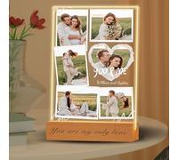 Transparent Gift Personalizada Collage Fotos y Textos, Placa Personalizada, Regalos para Parejas, Novios. Regalos Personalizados con Fotos para San Valentín y Aniversario (5 tamaños: 15-40 cm)