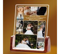 Transparent Gift Personalizada Collage Fotos y Textos, Placa Personalizada, Regalos para Parejas, Novios. Regalos Personalizados con Fotos para San Valentín y Aniversario (4 tamaños: 15-25 cm)