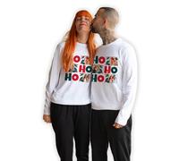 Transparent Gift Pijama de Navidad Personalizado con Fotos HO HO HO. Pijamas Navidad Familia. Pijama Parejas. Pijamas Mujer y Hombre. Regalos Navideños. Ropa de Dormir. Regalos Originales para Familia