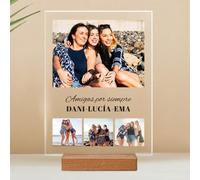Transparent Gift Placa Collage de Fotos con Textos personalizada. Placa de metacrilato con Base o Marco. Regalos Originales para Parejas. Regalos personalizados para San Valentín y Aniversario