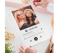 Transparent Gift Placa Spotify Personalizada con Foto y Canción M - Regalos Personalizados para Amigos, Parejas y Familiares - Regalos Originales de Cumpleaños, San Valentín y Navidad.