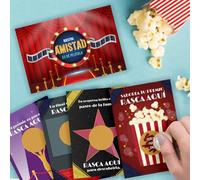 Transparent Gift Tarjetas Personalizadas con Textos para Rascar Amistad de Película. Tarjeta Personalizada Rasca y Gana para Regalar. Regalos para Amigos. Regalos Personalizados de Cumpleaños, Navidad