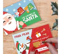 Transparent Gift Tarjetas Personalizadas con Textos para Rascar Cupones de Santa Claus para Navidad. Tarjeta Personalizada Rasca y Gana para Regalar. Regalos Navideños para Familia, Amigos y Pareja