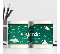 Transparent Gift Taza Personalizada con Nombres y Texto Pizarra. Regalos Originales para Profesores, Profesoras. Tazas Personalizadas para Regalar Cerámica Desayuno. Regalos Personalizados para Profes