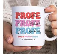 Transparent Gift Taza Personalizada con Texto Profe Colores. Regalos Originales para Profesores y Profesoras. Tazas Personalizadas para Regalar de Cerámica Desayuno. Regalos Personalizados para Profes