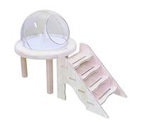 Transparent Hamster Bath, Small Animal Toilet, Bathroom Container with Ladder Feature, Pet Sand Bath, Cage Accessory with Easy Clean Design, Grooming Tool for Gerbil and Bunny