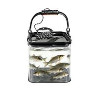 Transparent Live Fish Bucket - Foldable Fishing Bucket With Anti-Slip Rope | Multi-Functional Hand-Held Fish Container | Portable Outdoor Fishing Tool For Shore Bank Boat Lake River Saltwater