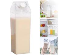 Transparent Milk Carton, Clear Milk Carton Container, Transparent Milk Carton Container, Milk Carton Water Bottle, Reusable Transparent Drinking Cup, Clear Square Milk Bottles (1000ML)