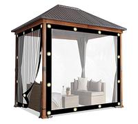 TransParent - Paredes laterales para pabellón impermeable y resistente al viento, material de polietileno de 0,12 mm para protección al aire libre, balcón, jardín (tamaño: 6 x 4,5 m / 19.68x14.76ft)