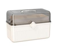 Transparent Pill Storage, Large Organizer Case, 12.01x7.87in Multipurpose Storage Bin, Secure Lid and Handle, Authentic Spacious Design for Supplements, Cosmetics