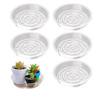 Transparent Plant Pot Tray, Flower Pot Saucer Set, 5X Indoor and Outdoor Plates with Anti-Spill Feature, Plant Protection for Furniture, Table Desktop Garden Balcony Use for Pots Planting Supplies