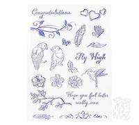 Transparent Rubber Stamp Seal Bird Flower Type with Cutting Dies DIY Hand Made Seal for Scrapbook Craft Collections Journal Photo Album Decoration