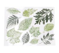 Transparent Rubber Stamp Set DIY Green Leaf Seal Handmade Scrapbook Photo Album Decoration for Crafting Journaling Card Making Thermoplastic Rubber 48g