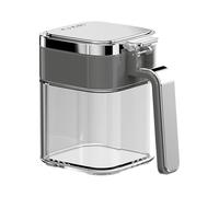 Transparent Seasoning Jars - Elegant Salt Container, Sugar Pot for Home, Glass Seasoning Box with Integrated Spoon Lid, Condiment Jar, Clear Condiment Canister for Home Kitchen Countertop