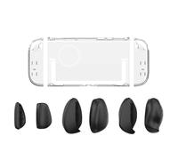 Transparent Shell+Grip Case Kit for Switch2 Game Console Ergonomic Grip Protector Case Shell Cover with Replace Grips D