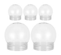 Transparent Snowball Clear Plastic Snow Globes with Screw Cap 5Pcs for Decorating