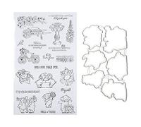 Transparent Stamp TPR Hand Account Greeting Card Making Pattern Decoration with Knife Mold for Scrapbooking Card Making DIY Crafts