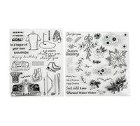 Transparent Stamps DIY Handmade Clear Rubber Stamps for Scrapbooking Greeting Cards Photo Albums Crafting TPR Material 2 Pack