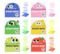 Transparent Sticky Pull Out Sticky Notes,Cute Monster Pattern Sticky Note (6pcs)