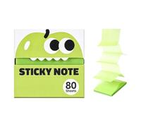 Transparent Sticky Pull Out Sticky Notes,Cute Monster Pattern Sticky Note (Apple)