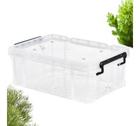 Transparent Turtle Tank with Basking and Drainage Tap - Multi-Size Amphibious Terrapin Aquaterrarium | Modern Desktop Living Room Habitat For Tortoises, Reptiles, and Crabs