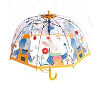 Transparent Umbrella - Windproof Kids Bubble Rain Umbrella With Hook Handle, Clear Dome Canopy For Boys And Girls Ages 2-7, Lightweight Rain Protection For Walking School Park Travel Use