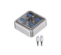 Transparent Usb C Hub 4 Port Expansion with Power Supply Interface Usb 3.2 Protocol High Speed Transmission OTG Dapter