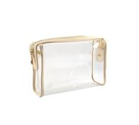 Transparent Wash Makeup Bag Travel PVC Waterproof Cosmetic Pouch Organizer Gift(Beige)