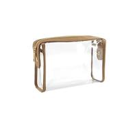 Transparent Wash Makeup Bag Travel PVC Waterproof Cosmetic Pouch Organizer Gift(Khaki)