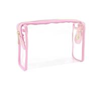 Transparent Wash Makeup Bag Travel PVC Waterproof Cosmetic Pouch Organizer Gift(Light Pink)