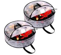 Transparent Wreath Organizer - 2 Pieces Waterproof Storage Bag, Durable Holiday Garland Holder, Multiuse Decorative Storage | Christmas Halloween Festival Apartment Garage Attic Laundry Wardrobe Home